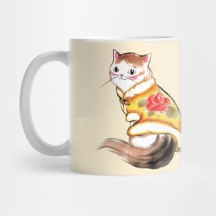 Elegant flower cat Mug